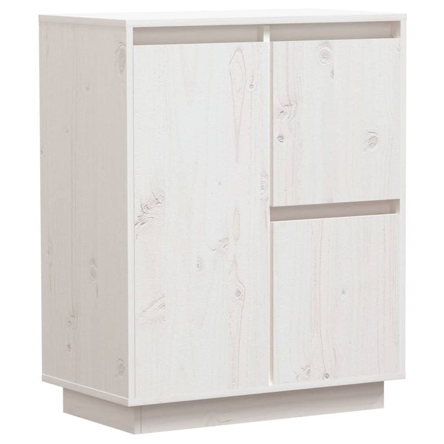 Dressoir 60X34X75 Cm Massief Grenenhout Wit