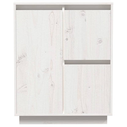 Dressoir 60X34X75 Cm Massief Grenenhout Wit