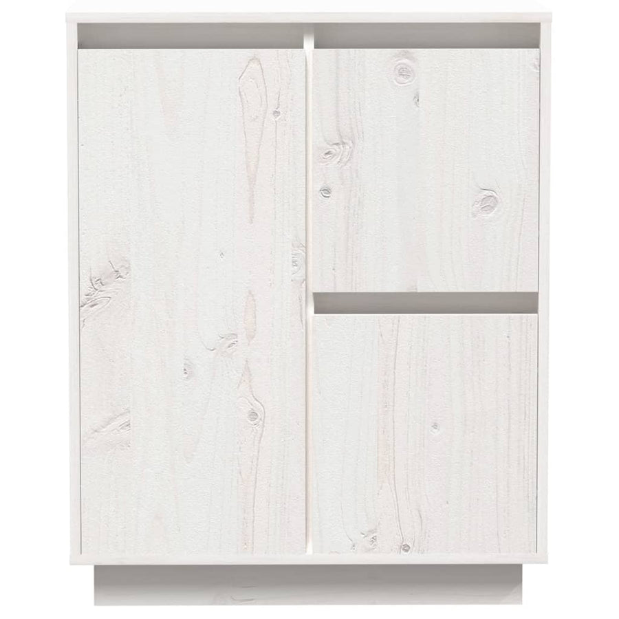 Dressoir 60X34X75 Cm Massief Grenenhout Wit
