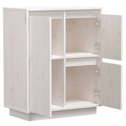 Dressoir 60X34X75 Cm Massief Grenenhout Wit