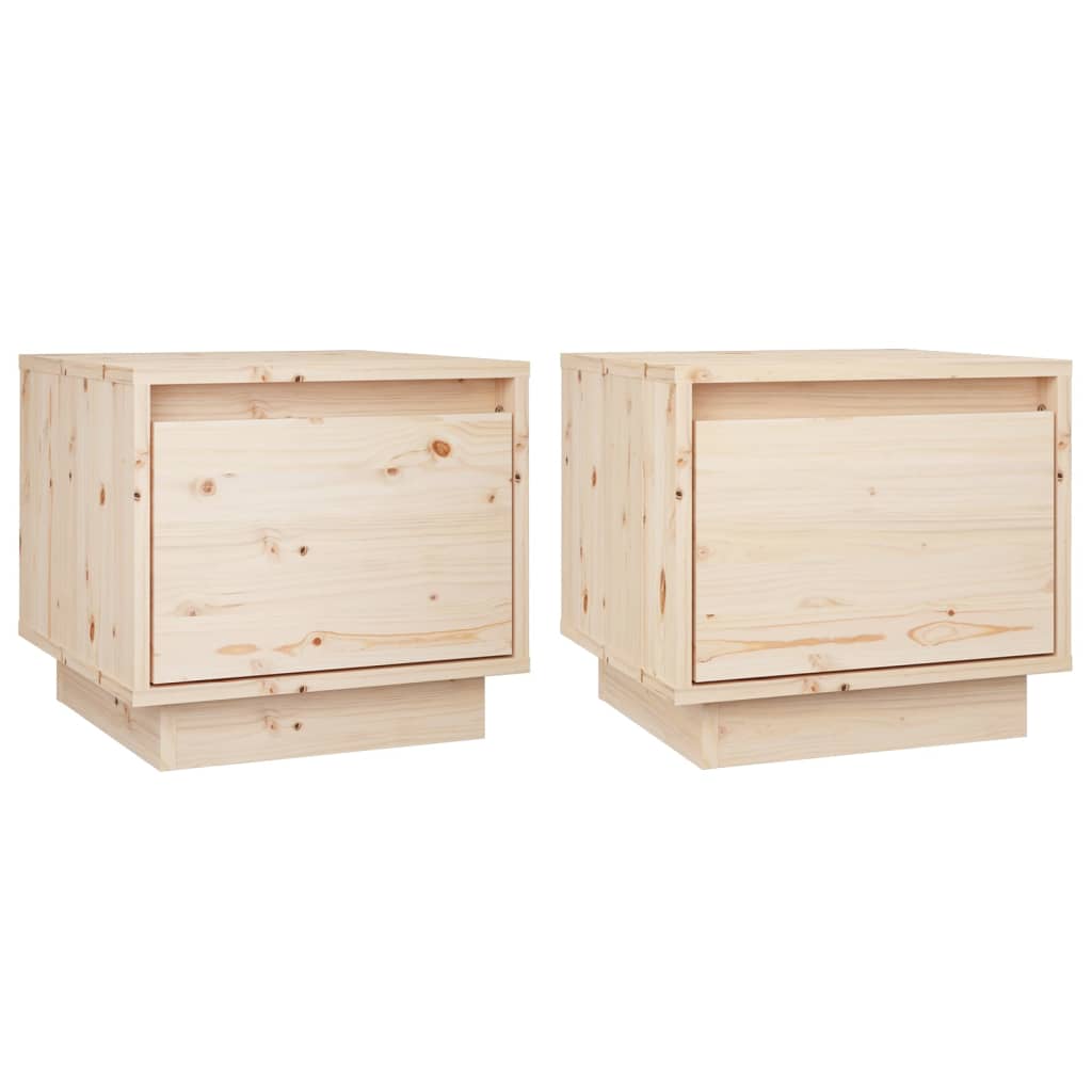 Nachtkastjes 35X34X3 Cm Massief Grenenhout 2 Naturel