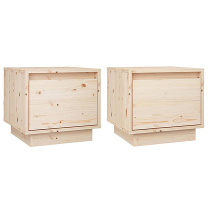 Nachtkastjes 35X34X3 Cm Massief Grenenhout 2 Naturel