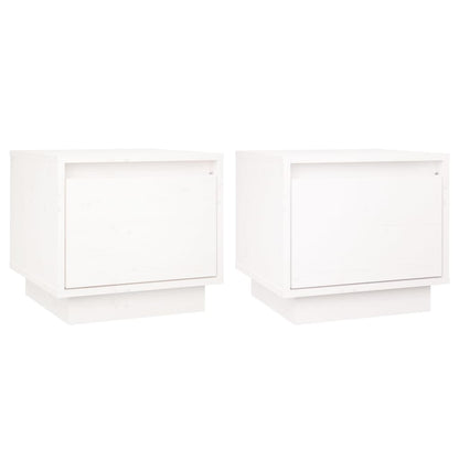 Nachtkastjes 35X34X3 Cm Massief Grenenhout 2 Wit