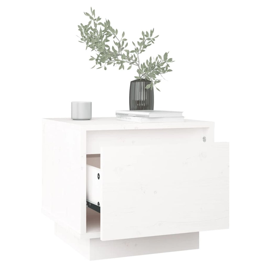 Nachtkastjes 35X34X3 Cm Massief Grenenhout 2 Wit