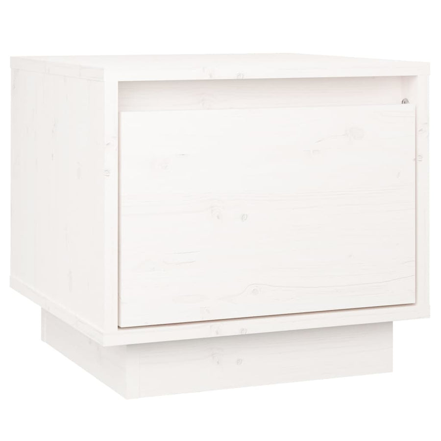 Nachtkastjes 35X34X3 Cm Massief Grenenhout 2 Wit