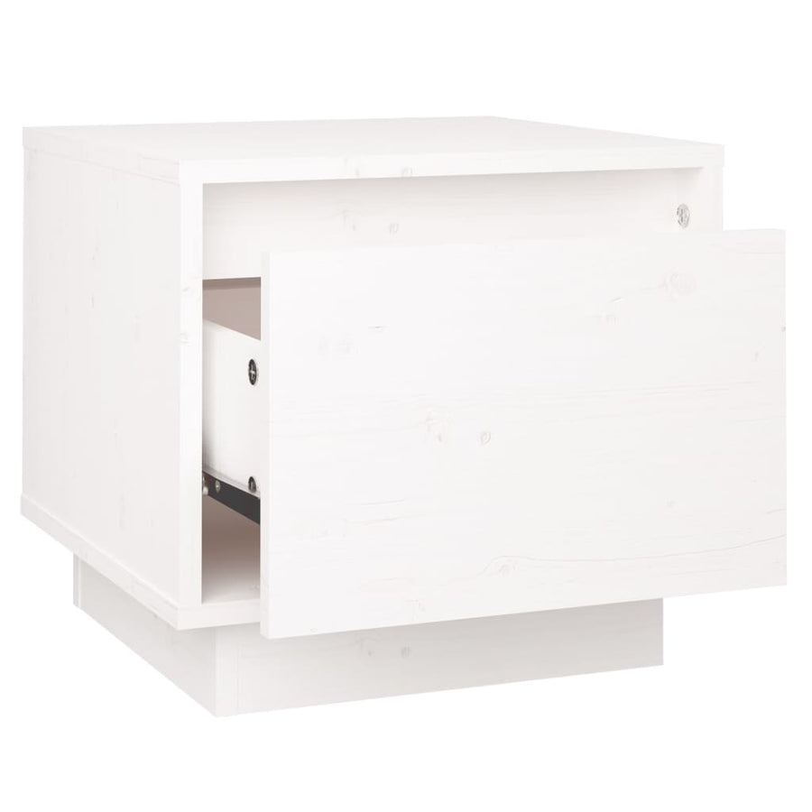 Nachtkastjes 35X34X3 Cm Massief Grenenhout 2 Wit
