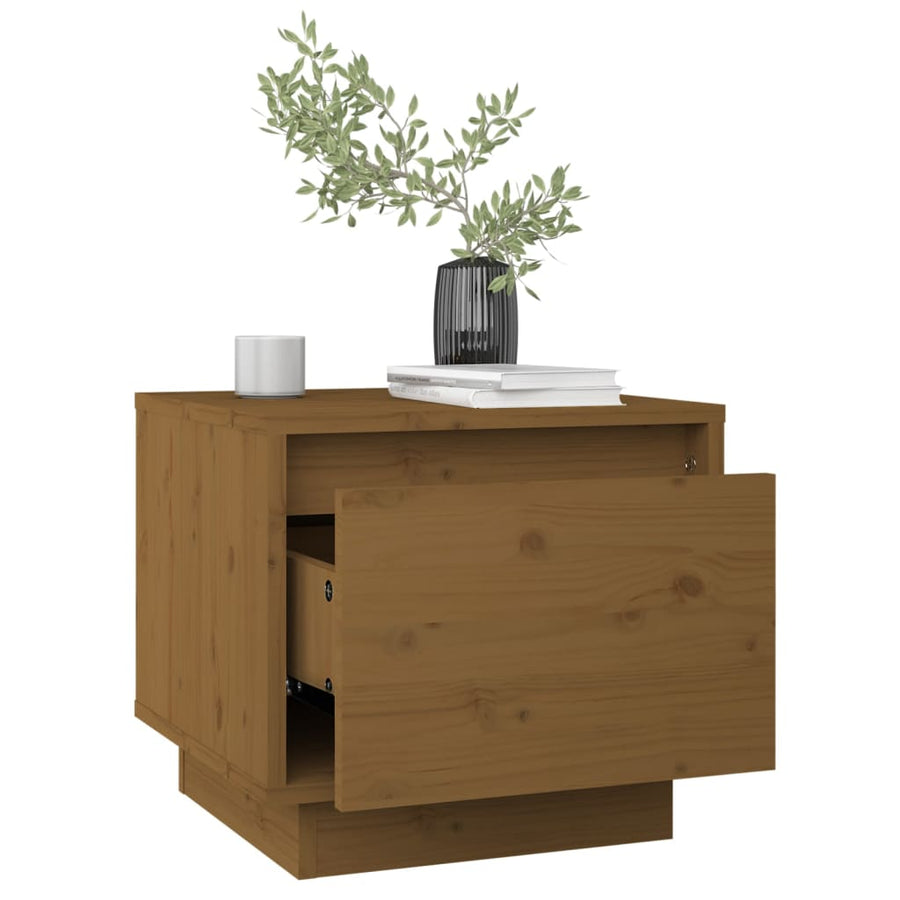 Nachtkastjes 35X34X3 Cm Massief Grenenhout 2 Honingbruin