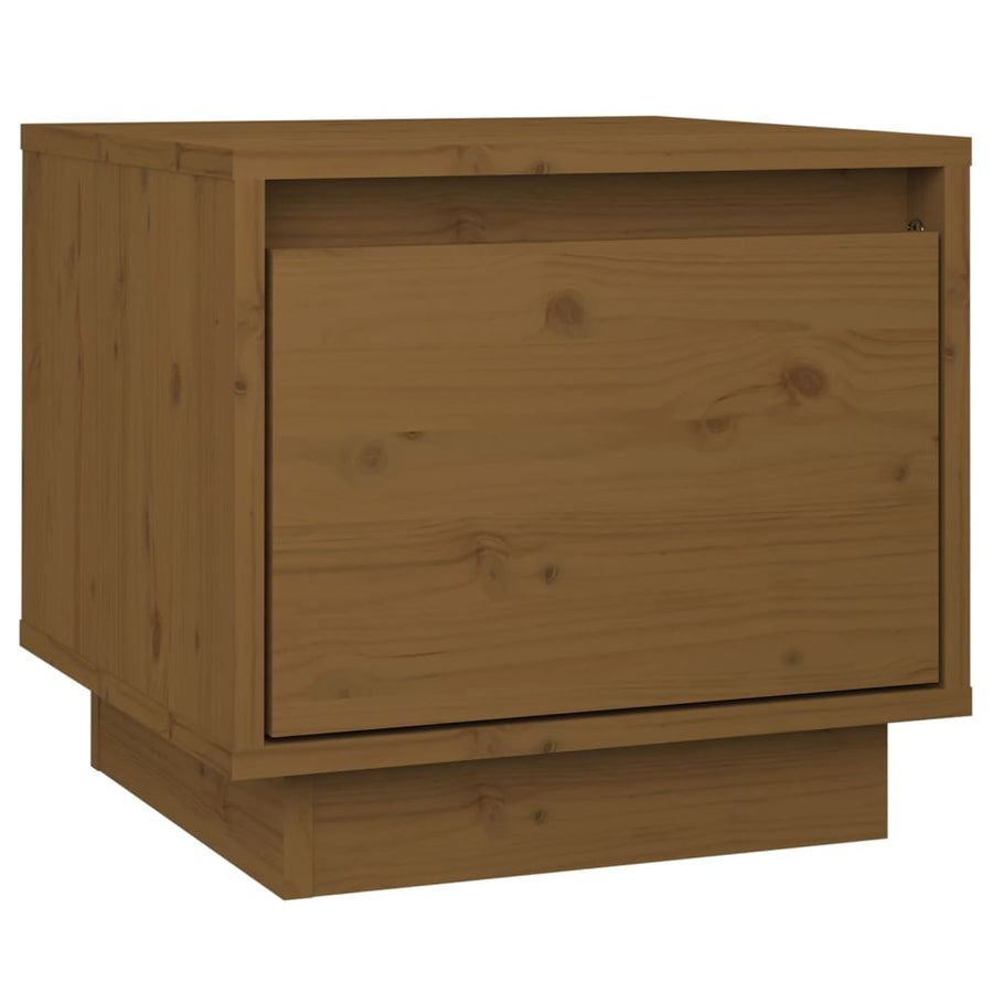 Nachtkastjes 35X34X3 Cm Massief Grenenhout 2 Honingbruin