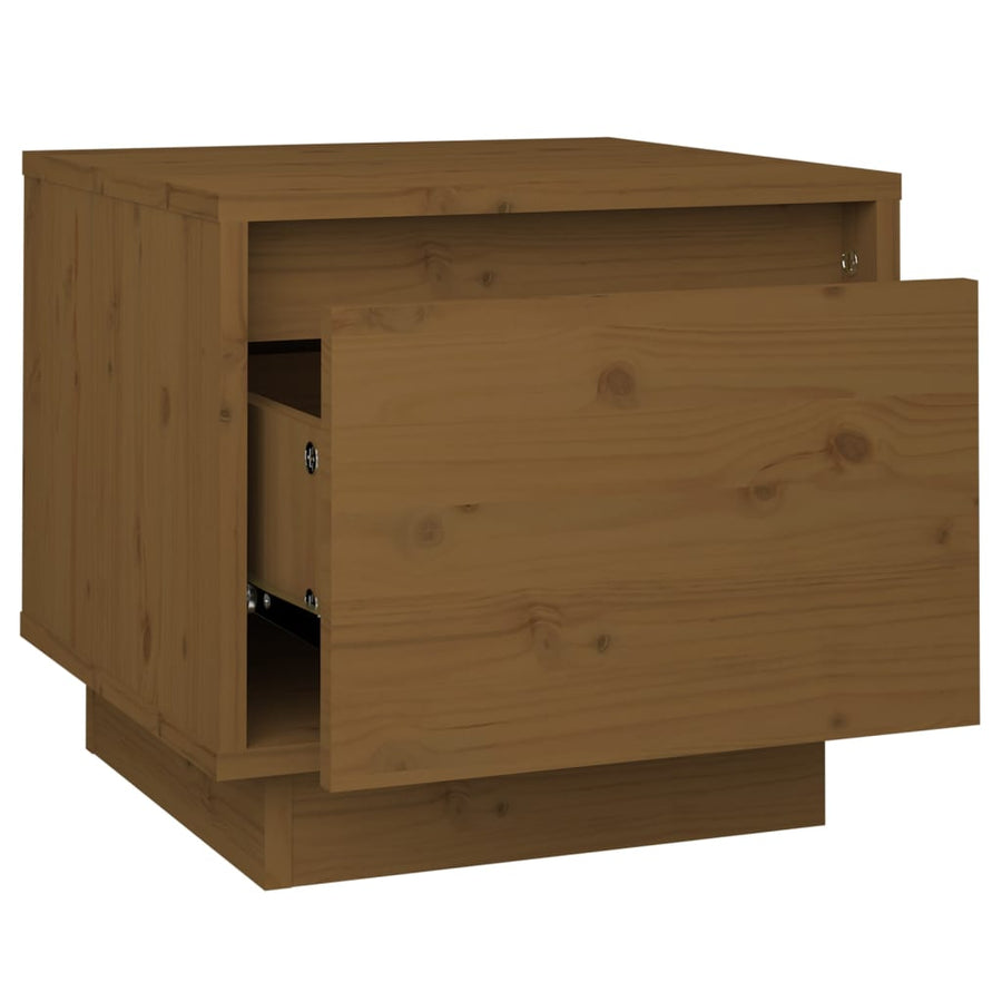 Nachtkastjes 35X34X3 Cm Massief Grenenhout 2 Honingbruin