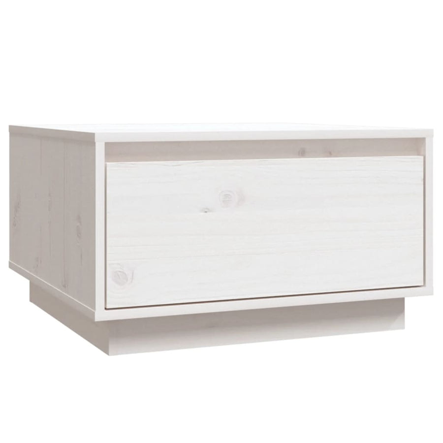 Salontafel 55X56X32 Cm Massief Grenenhout Wit