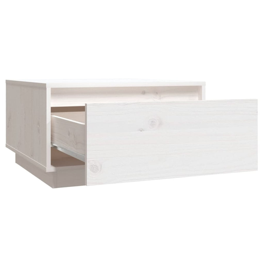 Salontafel 55X56X32 Cm Massief Grenenhout Wit