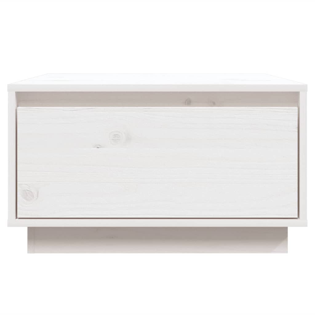 Salontafel 55X56X32 Cm Massief Grenenhout Wit