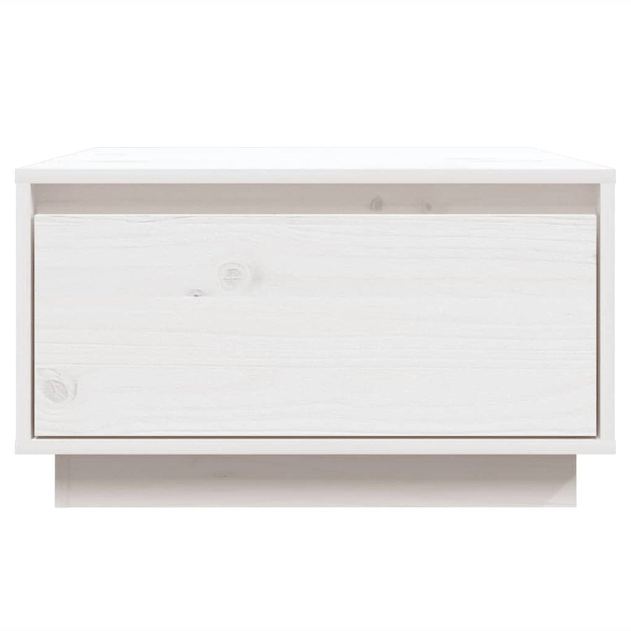 Salontafel 55X56X32 Cm Massief Grenenhout Wit