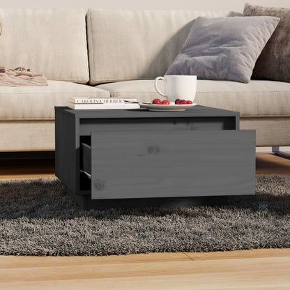 Salontafel 55X56X32 Cm Massief Grenenhout Grijs