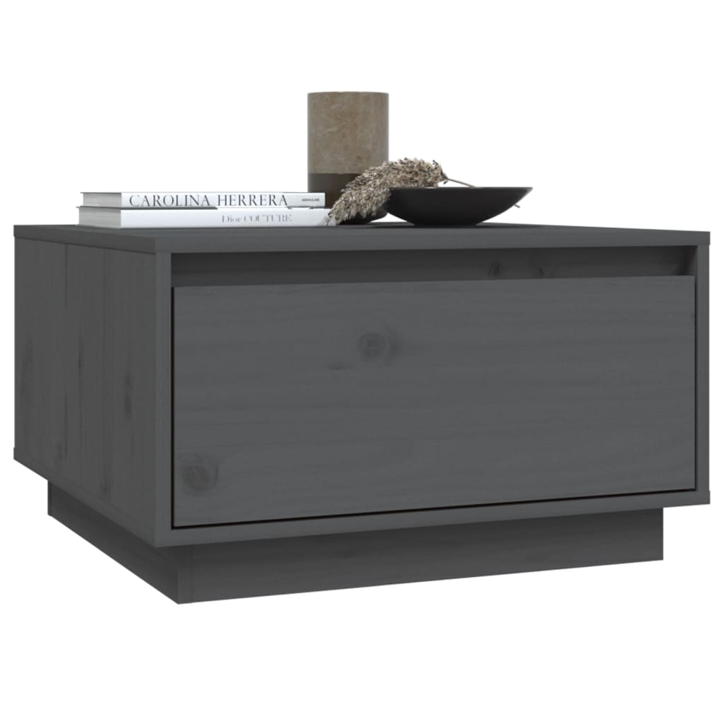 Salontafel 55X56X32 Cm Massief Grenenhout Grijs