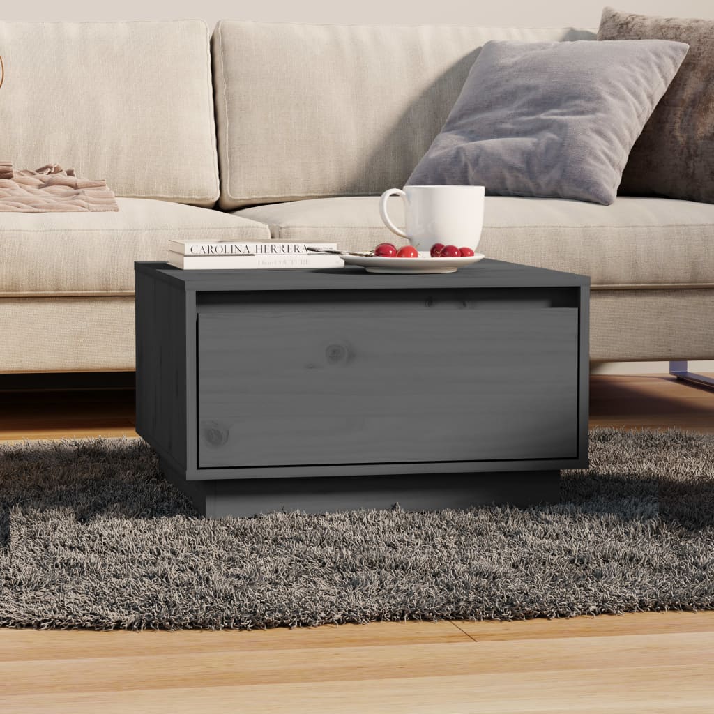Salontafel 55X56X32 Cm Massief Grenenhout Grijs