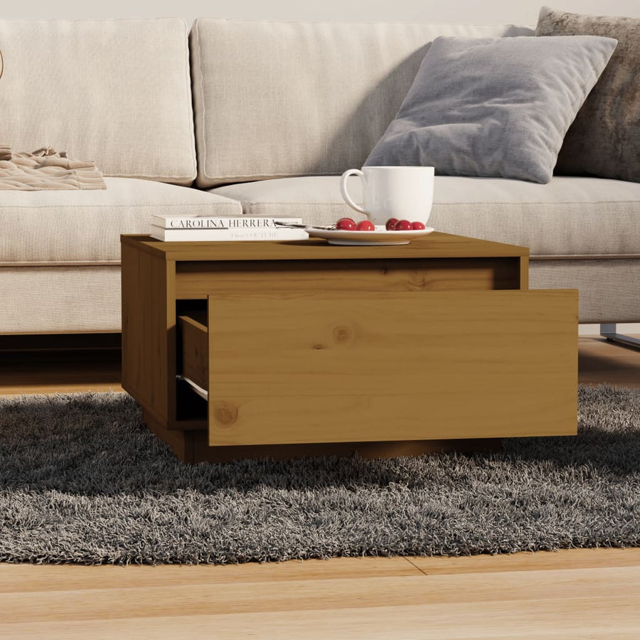 Salontafel 55X56X32 Cm Massief Grenenhout Honingbruin