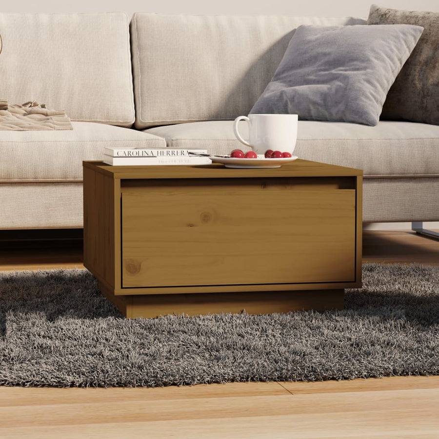 Salontafel 55X56X32 Cm Massief Grenenhout Honingbruin