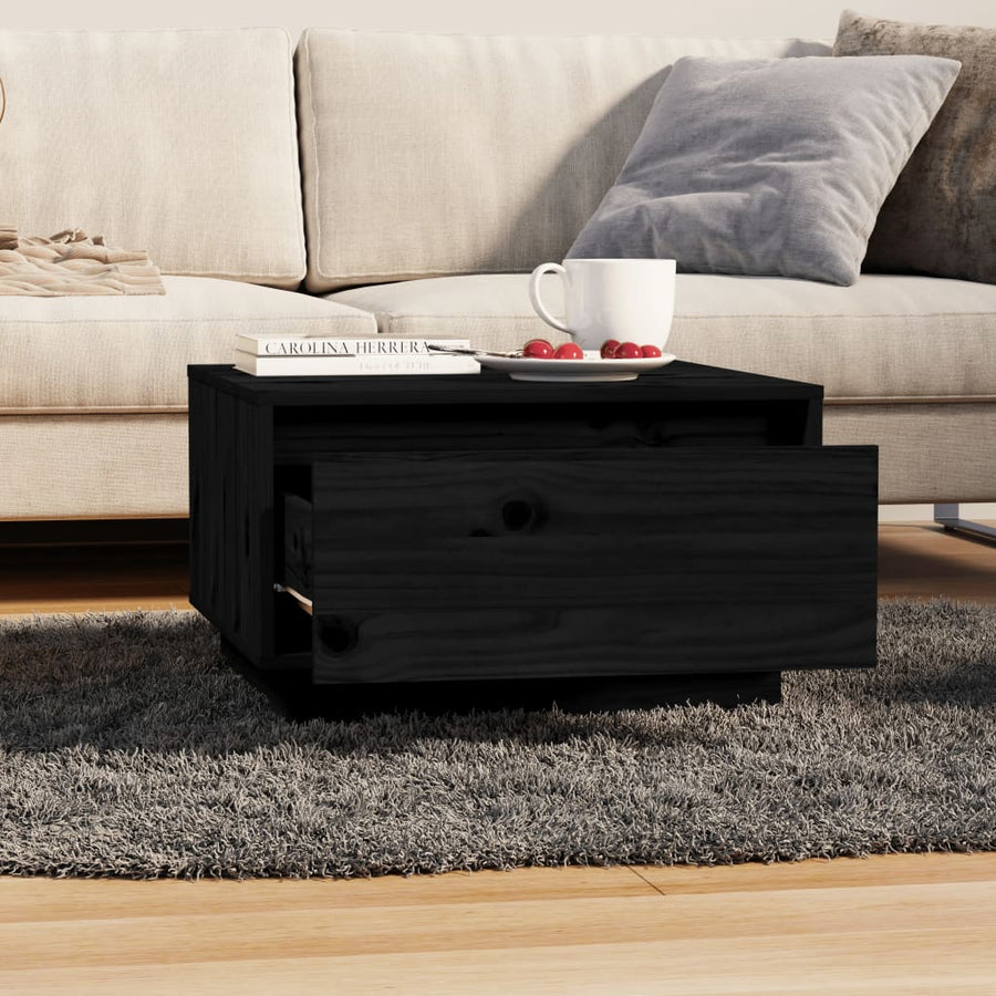 Salontafel 55X56X32 Cm Massief Grenenhout Zwart