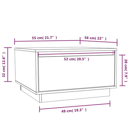 Salontafel 55X56X32 Cm Massief Grenenhout Zwart