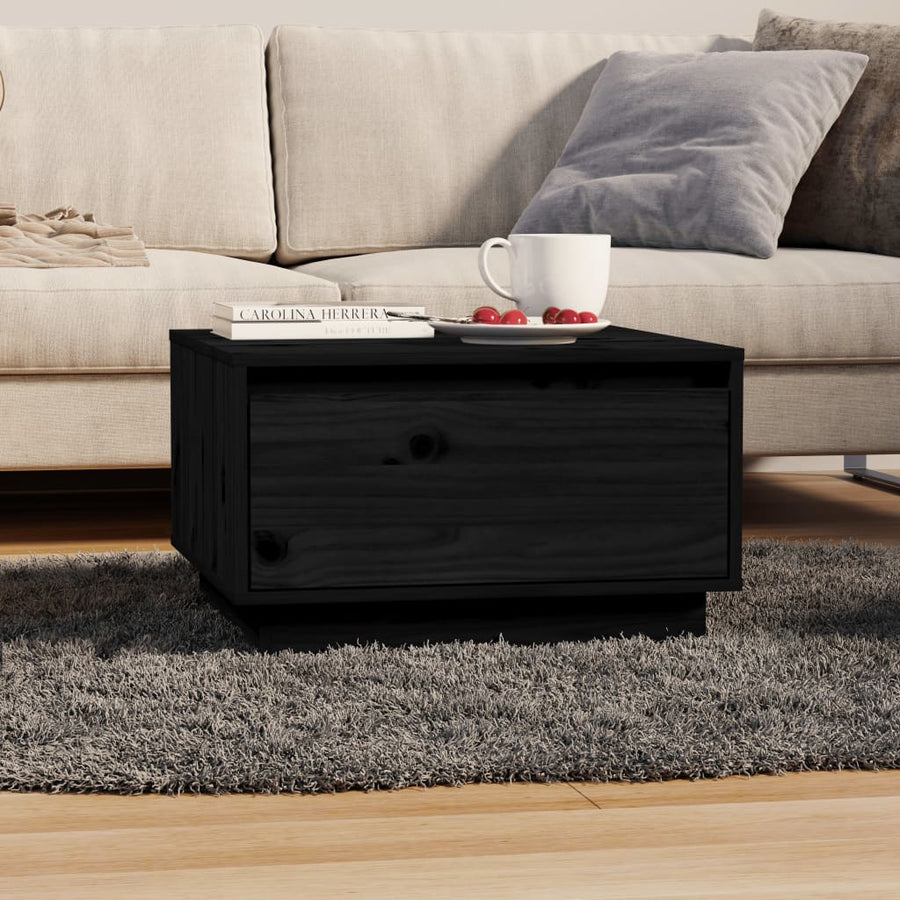 Salontafel 55X56X32 Cm Massief Grenenhout Zwart