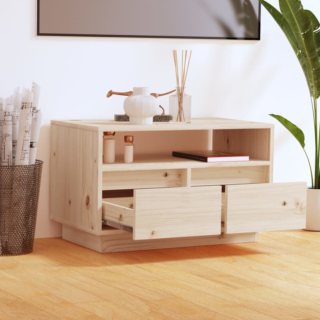 Tv-Meubel 60X35X37 Cm Massief Grenenhout Bruin