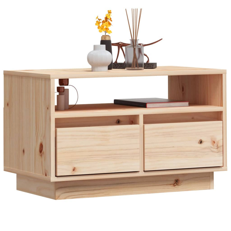 Tv-Meubel 60X35X37 Cm Massief Grenenhout Bruin