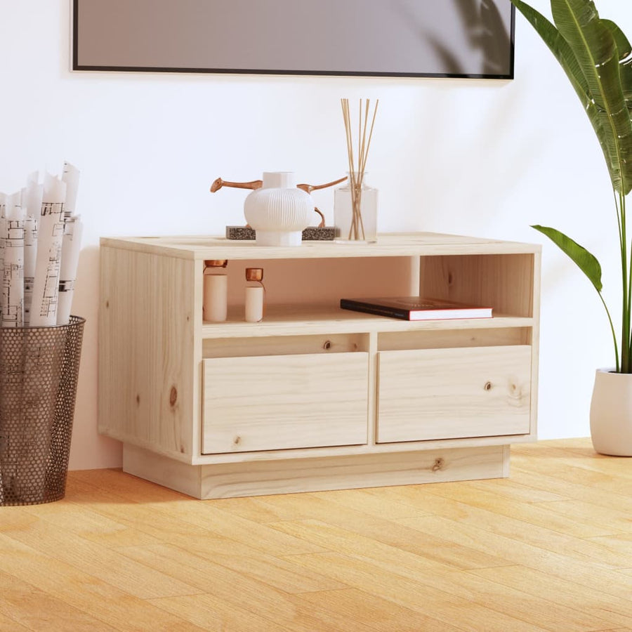 Tv-Meubel 60X35X37 Cm Massief Grenenhout Bruin