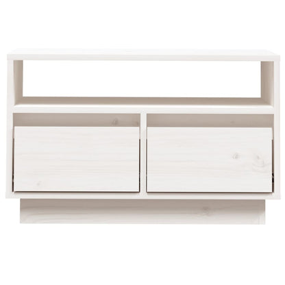 Tv-Meubel 60X35X37 Cm Massief Grenenhout Wit