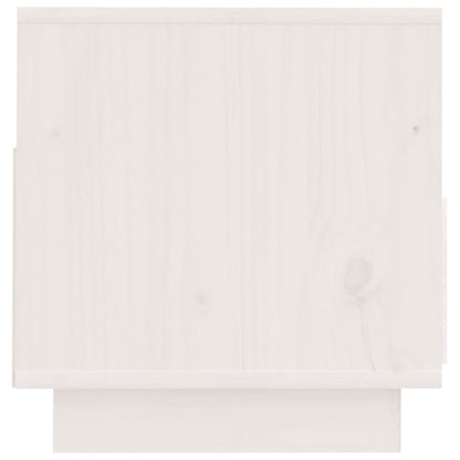 Tv-Meubel 60X35X37 Cm Massief Grenenhout Wit
