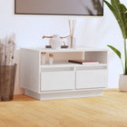 TV cabinet 60x35x37 cm solid pinewood white