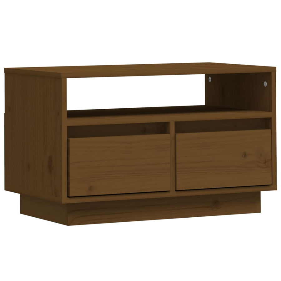 Tv-Meubel 60X35X37 Cm Massief Grenenhout Honingbruin
