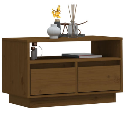 Tv-Meubel 60X35X37 Cm Massief Grenenhout Honingbruin