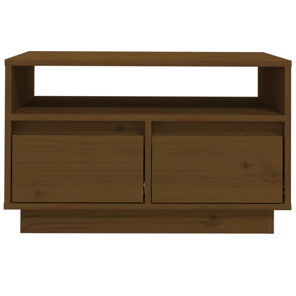 Tv-Meubel 60X35X37 Cm Massief Grenenhout Honingbruin