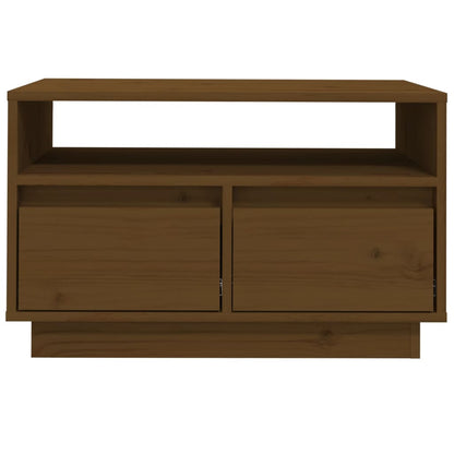 Tv-Meubel 60X35X37 Cm Massief Grenenhout Honingbruin