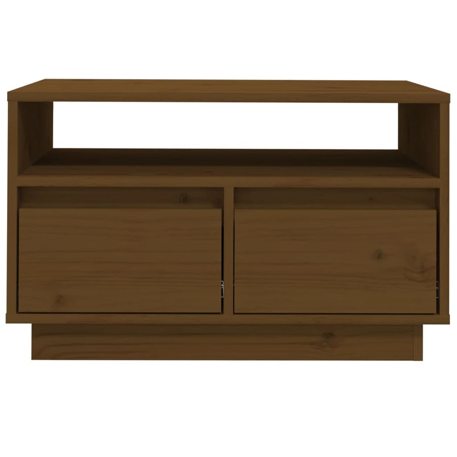 Tv-Meubel 60X35X37 Cm Massief Grenenhout Honingbruin