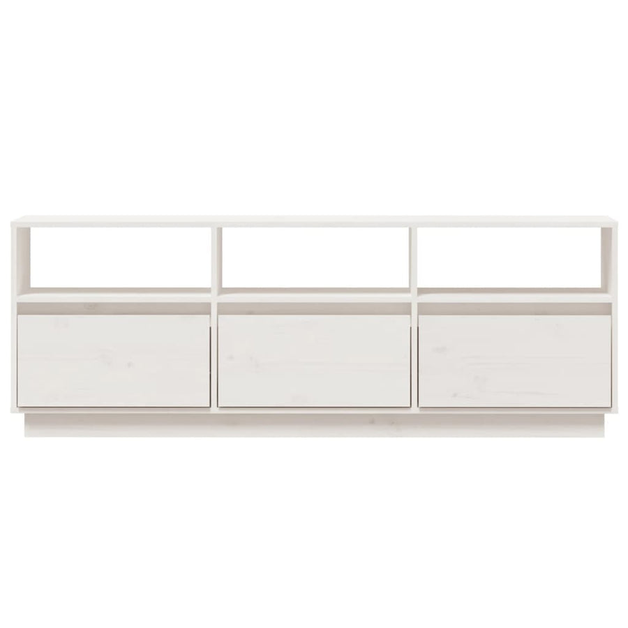 Tv-Meubel 40X37X50 Cm Massief Grenenhout Wit