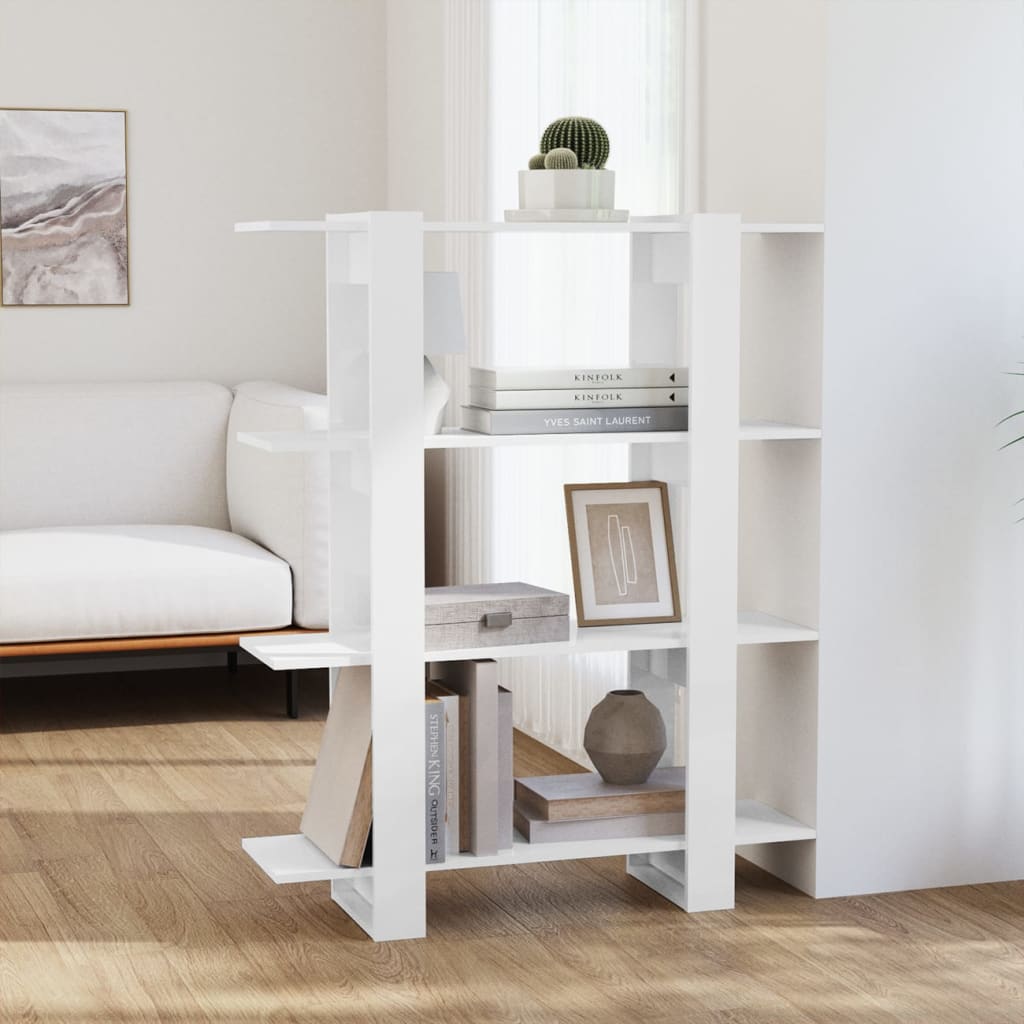 Boekenkast/Kamerscherm 00X30X23,5 Cm Hoogglans wit