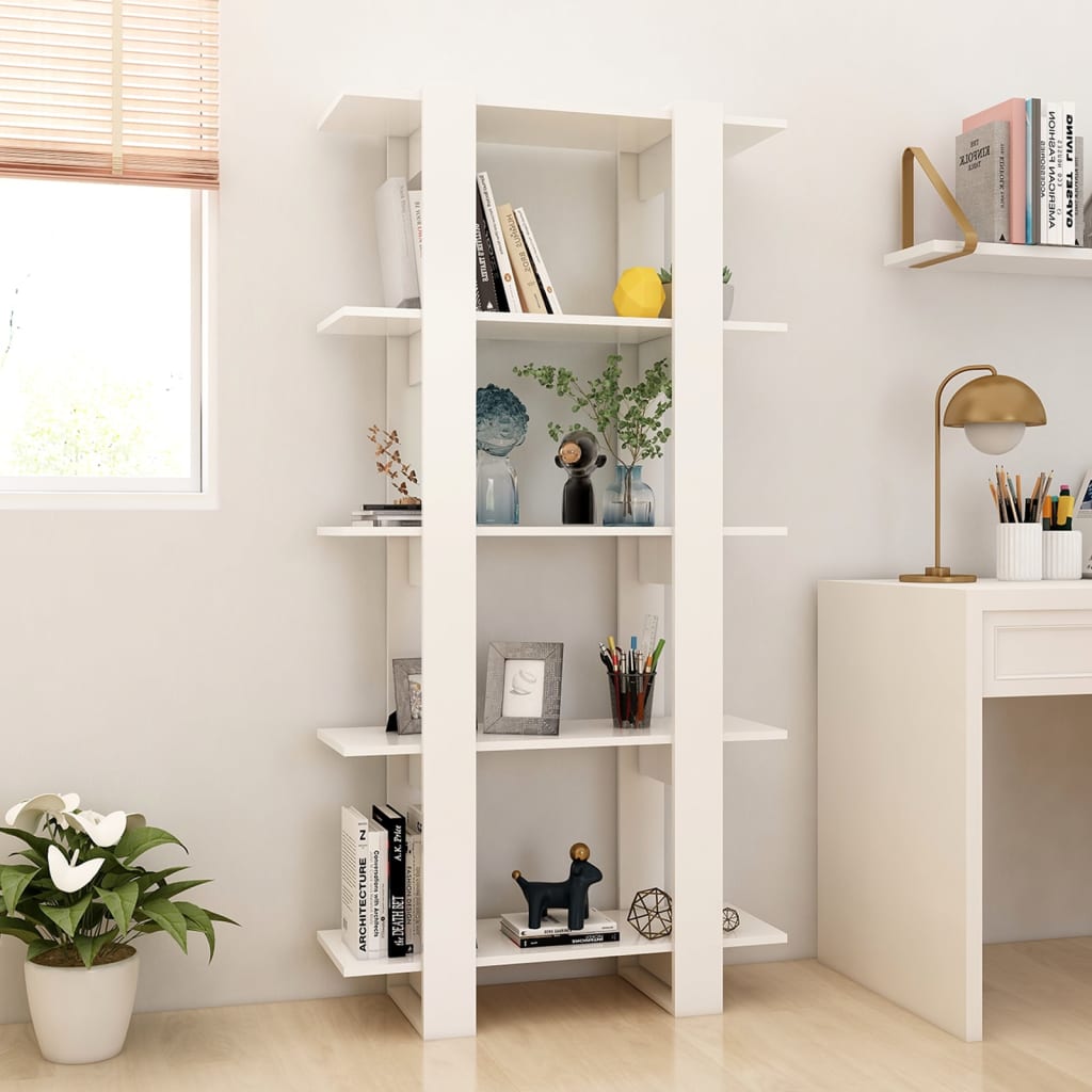 Boekenkast/Kamerscherm 80X30X60 Cm Bewerkt Hout Wit