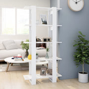 Boekenkast kamerscherm 80x30x160 cm bewerkt hout wit
