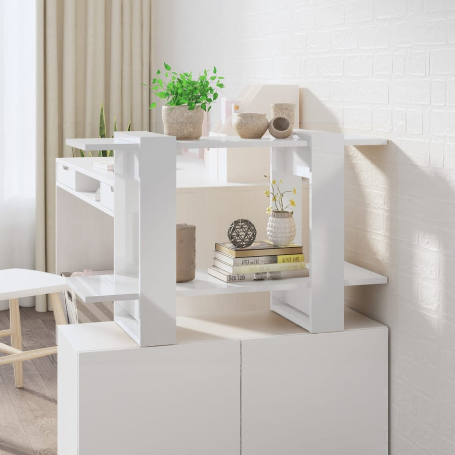 Boekenkast/Kamerscherm 80X30X5 Cm Hoogglans wit