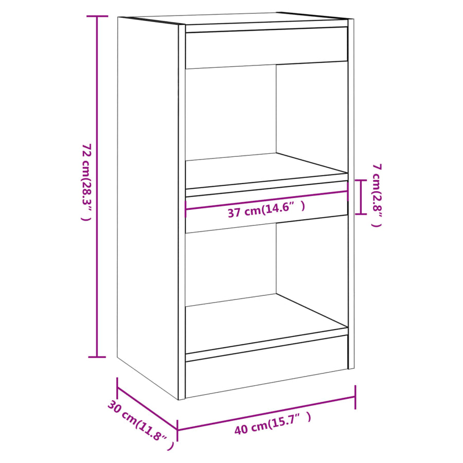 Boekenkast/Kamerscherm 40X30X72 Cm Betongrijs