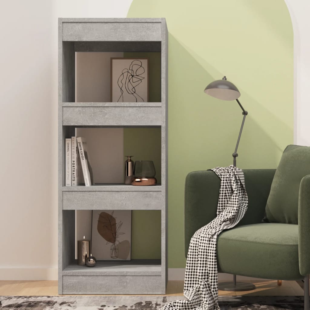 Boekenkast/Kamerscherm 40X30X03 Cm Spaanplaat Betongrijs