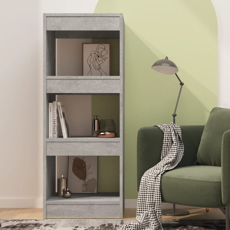 Boekenkast/Kamerscherm 40X30X03 Cm Spaanplaat Betongrijs