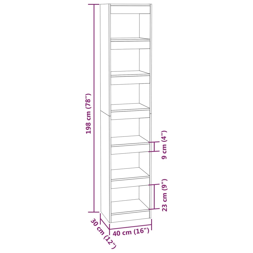 Boekenkast/Kamerscherm 40X30X98 Cm Wit