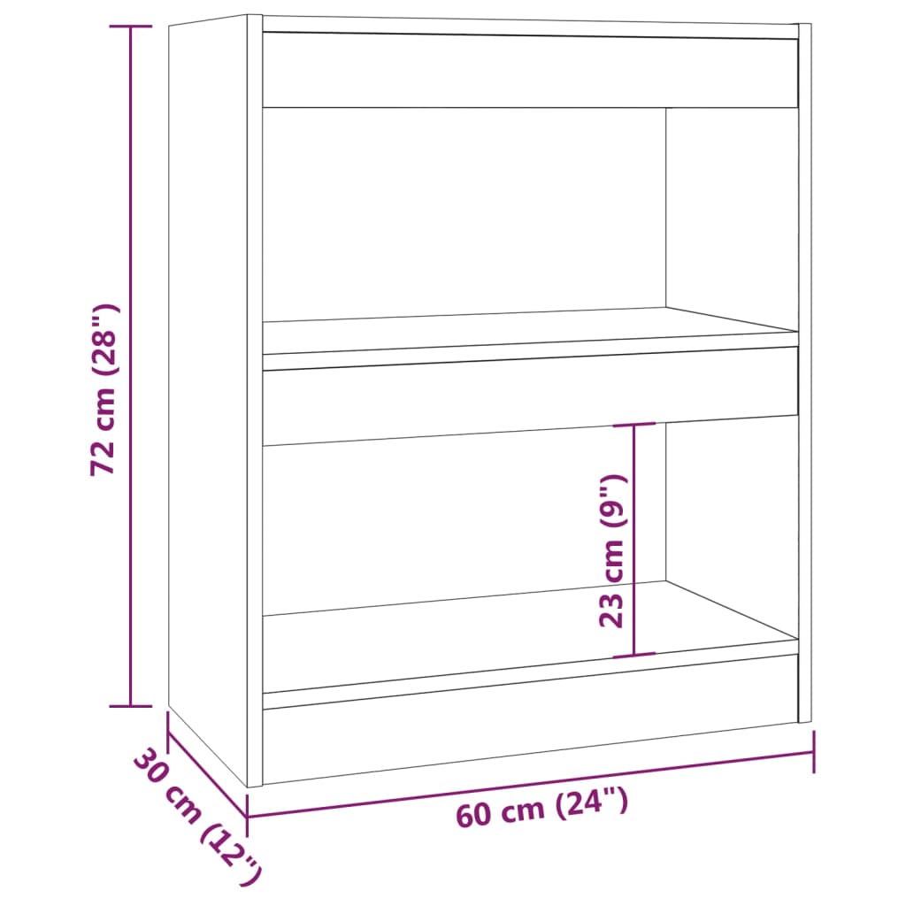 Boekenkast/Kamerscherm 60X30X72 Cm Betongrijs