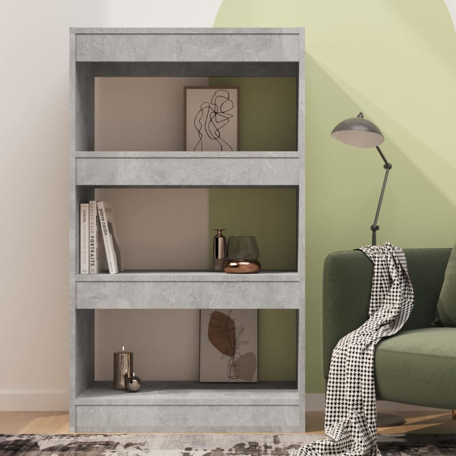 Boekenkast/Kamerscherm 60X30X03 Cm Spaanplaat Betongrijs