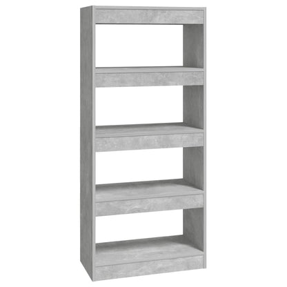 Boekenkast/kamerscherm 60x30x135 cm bewerkt hout betongrijs Betongrijs