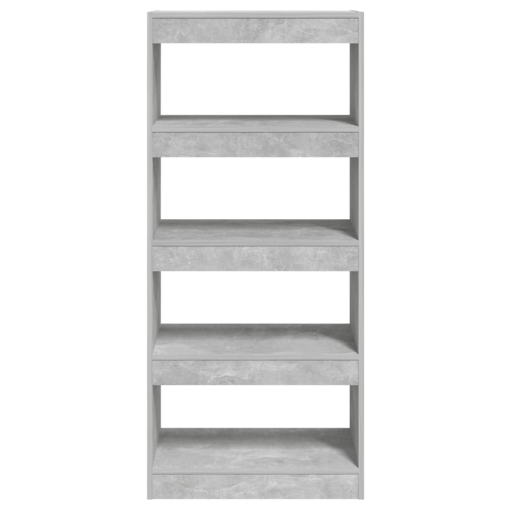 Boekenkast/kamerscherm 60x30x135 cm bewerkt hout betongrijs Betongrijs