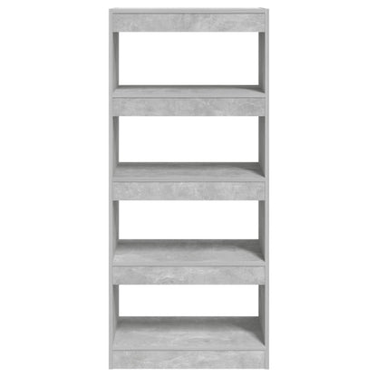 Boekenkast/kamerscherm 60x30x135 cm bewerkt hout betongrijs Betongrijs